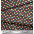 thumbnail image 3 of Soimoi Gray Velvet Fabric Donuts Food Print Fabric by the Yard 58 Inch Wide, 3 of 5