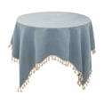 thumbnail image 1 of Bwiyojiz Home Decor Christmas Decorations 60%Cotton,40%Linen Other Decoration Waterproof and Oil Counteractive Tablecloth with Tassels Rectangular for Decorating Coffee Tables Dining, Blue, 1 of 6