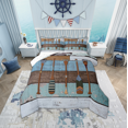 thumbnail image 1 of Erosebridal Retro Paddle Bedding King Comforter Set, Rustic Lake House Old Barn Door Down Comforter, Reversible 3pcs, Ultra Soft, 1 of 7