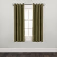 thumbnail image 1 of Mainstays Faux Silk Light-Filtering Grommet Window Curtain Panel, 54" x 63", Olive Green, 1 Panel, 1 of 7