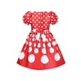 thumbnail image 2 of Robe Fille Rétro Vintage Années 50 Rouge à Pois Nœud Noël Rouge Vert 12 Ans, 2 of 6