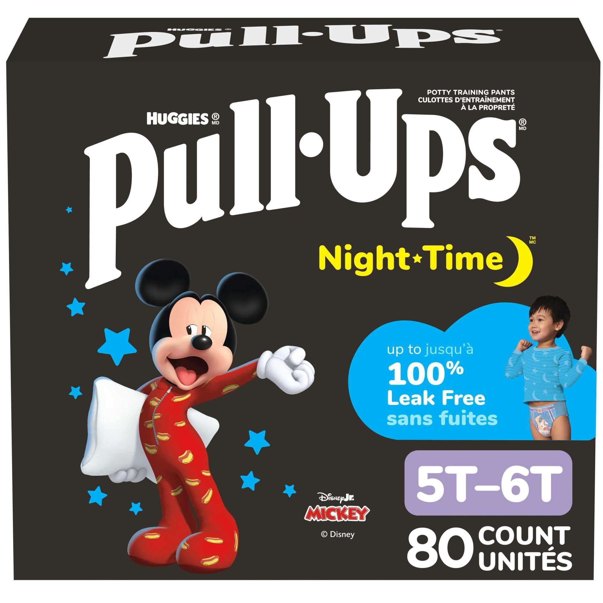 Pull-Ups Boys' Night-Time Potty Training Pants, 5T-6T (46-60 lbs), 80 Ct