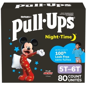 Pull-Ups Night-Time Potty Pantalons de formation pour garçon, 5T-6T (46-60 lb), 80 Ct