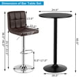thumbnail image 2 of Gymax 3PCS Pub Table Set 24'' Round Bar Table & 2 Adjustable Bar Stools Brown, 2 of 10