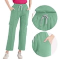 thumbnail image 4 of HongQid Women's Scrub Set Round-Neck Tops & Cargo Jogger Pants - MotionTech, 4-Way Stretch, Wrinkle-Resist, Anti-Shrink, 4 of 4