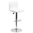 thumbnail image 2 of Bowery Hill Tabouret de Bar Rayé de 25 Pouces à 33 Pouces en Blanc avec Base Chromée, 2 of 6