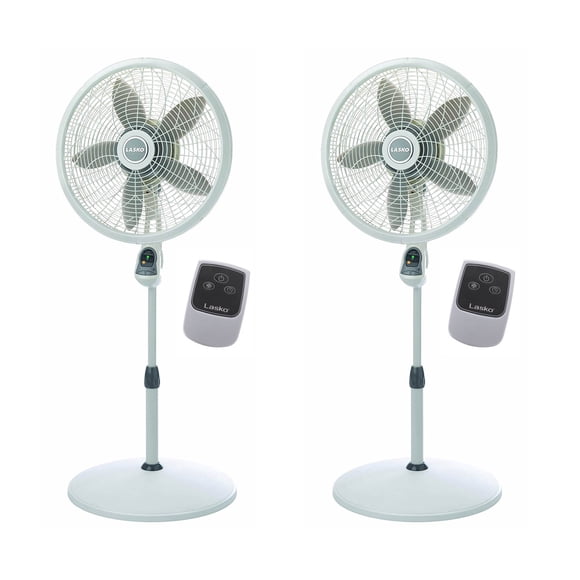 Lasko Ventilateur sur Pied Oscillant de 18 Pouces Elegance Performance avec Télécommande (Lot de 2)