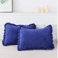 thumbnail image 3 of JML Velvet Quilt Set Twin Size 2 Pieces, Soft Velvet Diamond Pattern Bedspread Coverlet Quilted Bedding Set, with 1 Pillow Sham,Navy, 3 of 7