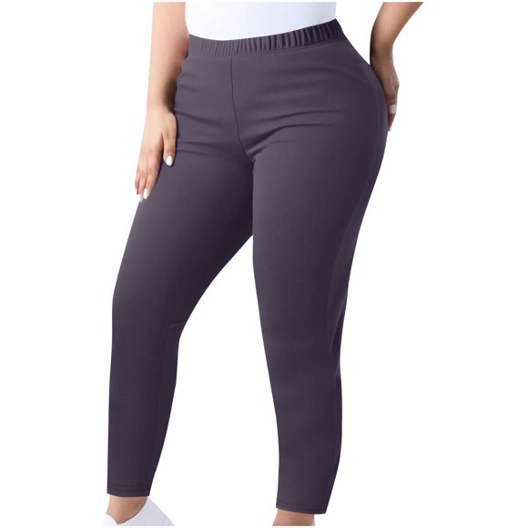 Leggings pour Femmes Grande Taille Extensibles, Contrôle du Ventre, Pantalon de Yoga Long, Taille Haute, Couleur Unie, Pantalon de Sport, Bleu Marine, TG