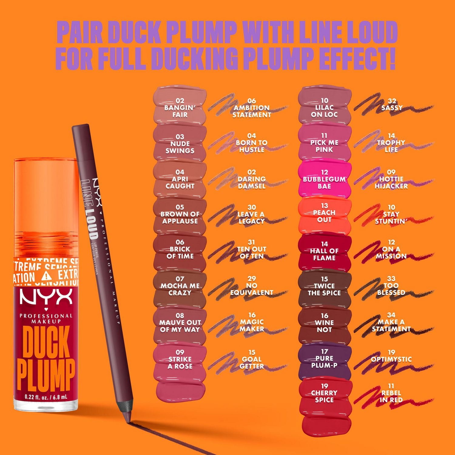NYX PROFESSIONAL MAKEUP, Brillant à lèvres haute pigmentation Duck Plump, Gloss repulpant, Couleur pigmentée, Formule végane - Strike A Rose (Pink)