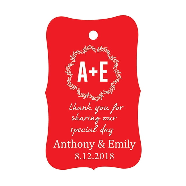 100 PCS Thank You for sharing our special day Custom Made Hang Tags Personalized Wedding Favor Gift Paper Tags