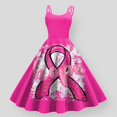 thumbnail image 3 of TJAZFJPA Robes d'Invitée de Mariage Femmes Robe Cancer Femmes Robe Cancer Ruban Rose Sensibilisation au Cancer Imprimé Sans Manches Robe des Années 1950 Plus Forte Que le Cancer Robe à Manches Courtes Motifs de Robe pour Femmes Couture, 3 of 3