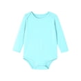 thumbnail image 2 of JDQJBZ Baby Boy Girl Bodysuit Long Sleeve Short Leg Romper Solid Color Cotton Newborn, 2 of 5