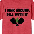 thumbnail image 2 of T-shirt pour Homme « We Pickle Ball I Dink Around Dill With It » à Col Rond, Manches Courtes, Rouge Chiné, 2 of 3