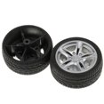 thumbnail image 4 of 2pcs Roues en Caoutchouc Pneus Accessoires Modèle de Voiture Jouets 48mm, 4 of 6