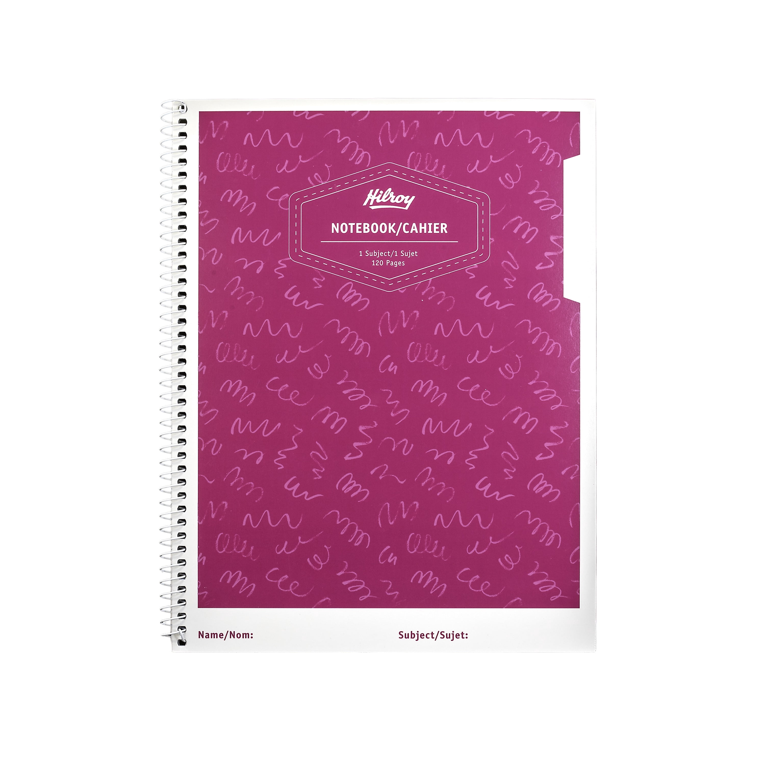 Hilroy® Core+ 1 Subject 120pg Paper Notebook, Pink