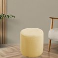 thumbnail image 4 of serony Stretchable Footstool Slipcover Footrest Cover Protector with Dark Elastic Green Bottom Beige Round Chair Cover 25-32cm, 4 of 6
