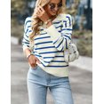 thumbnail image 1 of Chandail Rayé Printemps et Automne 2023 pour Femmes Doux Confortable Chaud Haut Décontracté pour Femmes, 1 of 5