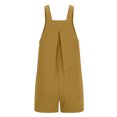 thumbnail image 4 of hoksml Women Overalls Solid Color Pocket Button Sleeveless Jumpsuit Pleated Bodysuit Playsuit Summer Rompers 2025 on Clearance, 4 of 6