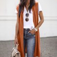 thumbnail image 1 of Birdeem Mode Femmes Manteau Uni Décontracté Sans Manches Haut Long Cardigan Blouse, 1 of 1