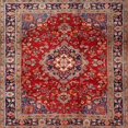 thumbnail image 1 of Ahgly Company Indoor Square Traditional Orange Salmon Pink Persian Area Rugs, 4' Square, 1 of 6