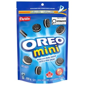 OREO Mini Original Chocolate Sandwich Cookies, Peanut Free Snack, School Snacks, Baked in Canada