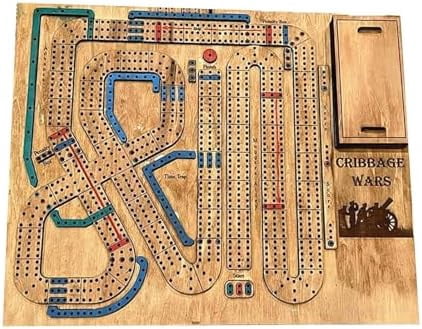 Cribbage Wars Board Game Cribbage Board Cribbage War Game Wooden Cribbage Board Game Set Crib Wars Board Game with Built-in Board Storage Compartments Cribbage Boards Unique Classic Board Game