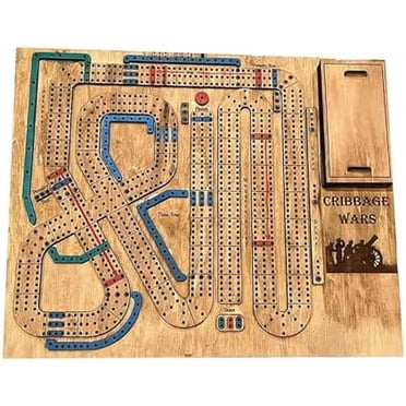 Cribbage Wars Board Game Cribbage Board Cribbage War Game Wooden Cribbage Board Game Set Crib Wars Board Game with Built-in Board Storage Compartments Cribbage Boards Unique Classic Board Game