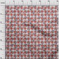 thumbnail image 3 of oneOone Rayon Orange Fabric Checks Heart & Sewing Material Print Fabric By The Yard 56 Inch Wide, 3 of 4
