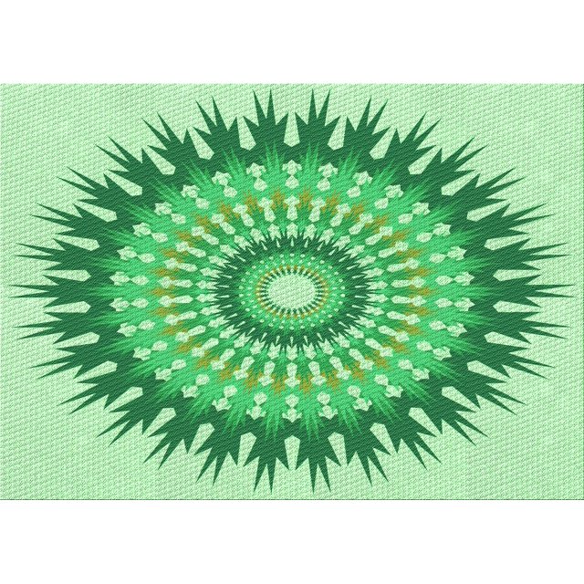 Ahgly Tapis Rectangulaire Lavable en Machine Vert Transitionnel, 5 Pieds x 7 Pieds