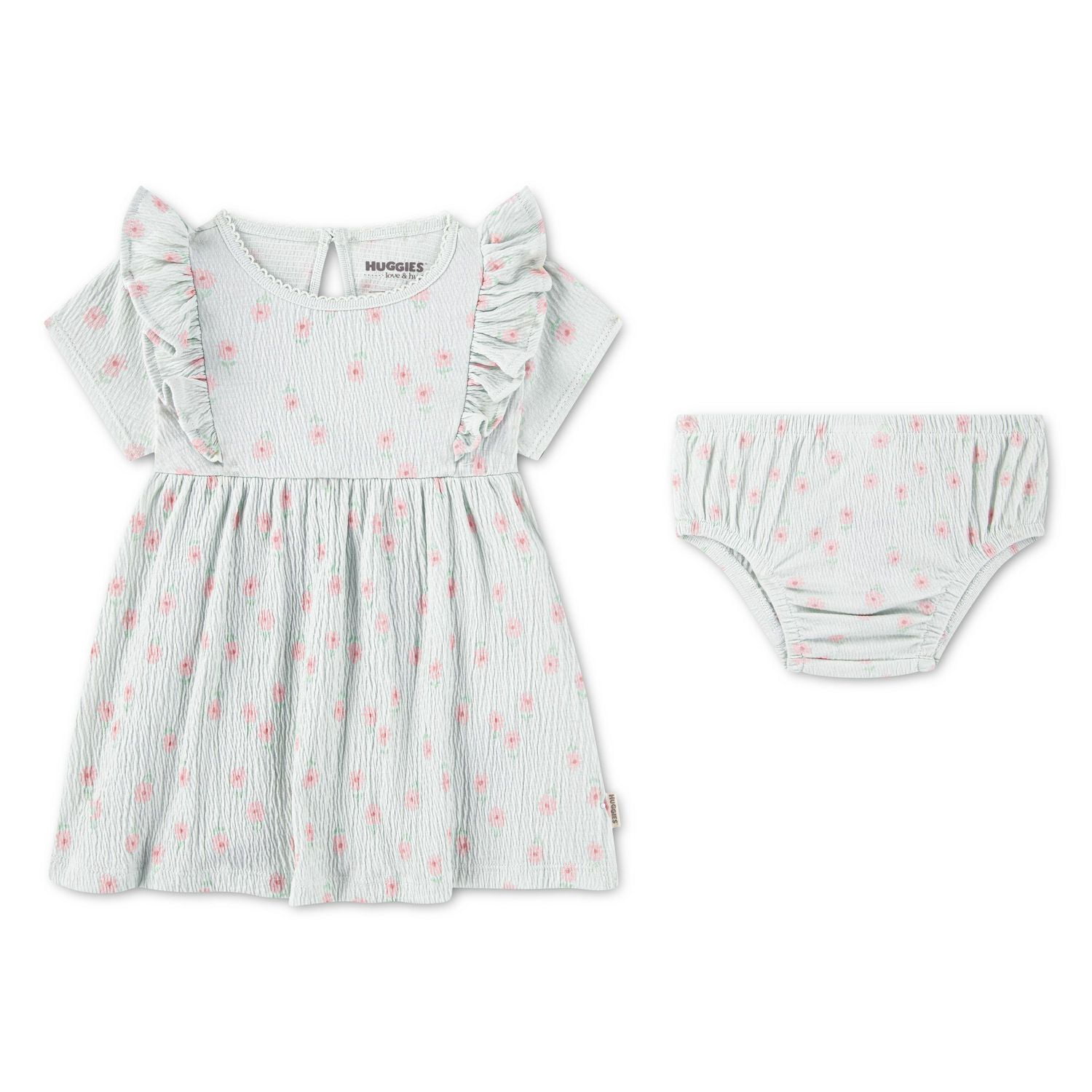 Ensemble 2 pièces Robe en Jacquard Froncé pour Bébé Fille Huggies Happy Hugs