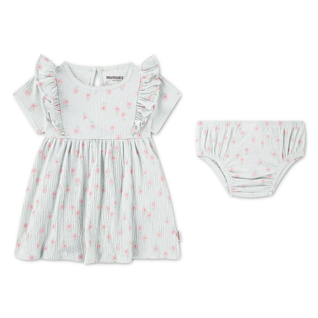 Ensemble 2 pièces Robe en Jacquard Froncé pour Bébé Fille Huggies Happy Hugs