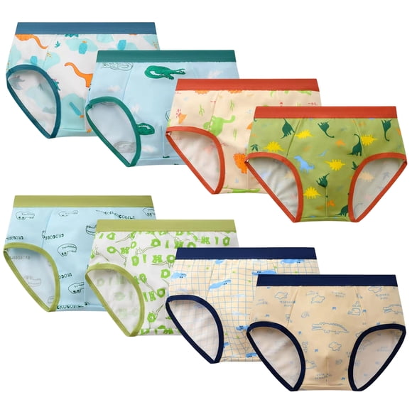 Hbhpov Toddler Boys Underwear, Cotton Briefs, 8 Pack, Size 3-10 T