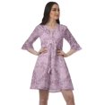 thumbnail image 1 of Moomaya Robe Décontractée en Poly-Crêpe pour Femmes, Imprimée, à Col en V, Mini-Robe à Cordon, 1 of 4