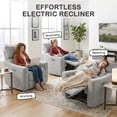 thumbnail image 4 of HOMCOM Power Recliner Chair, Upholstered Recliner Chair w/ USB Ports, Grey, 4 of 10