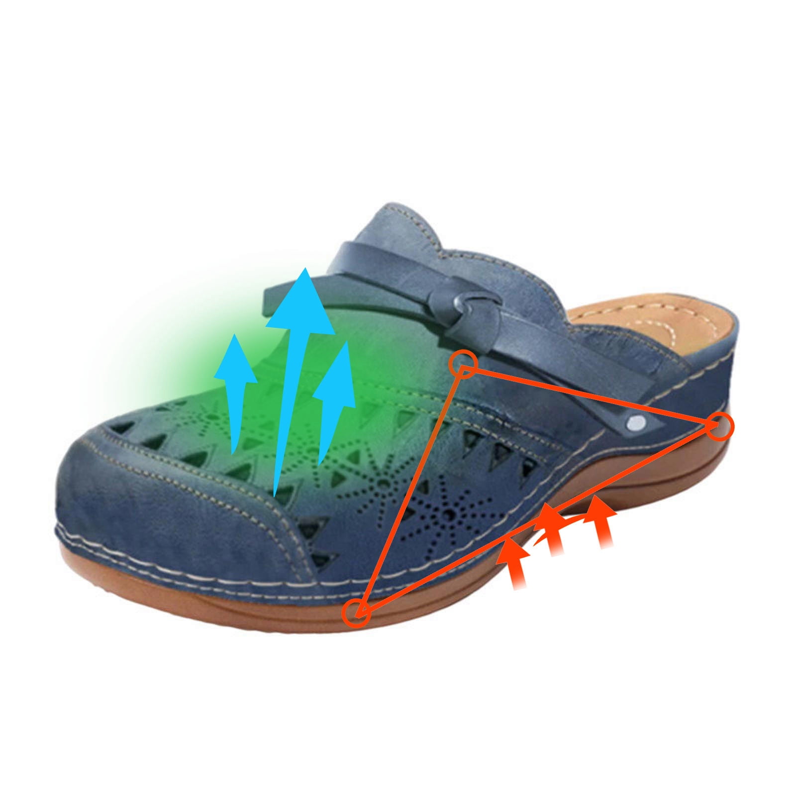SMihono Sandales Femmes Été Grande Taille Mode Décontractée Sandales Compensées Chaussures Pantoufles d'Extérieur en Solde