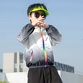 thumbnail image 2 of Kids Sun Protection Zip Hoodie Lightweight Long Sleeve Rash Guard with Hood Swim Cover Up Light Gray 7 Years-8 Years, 2 of 7