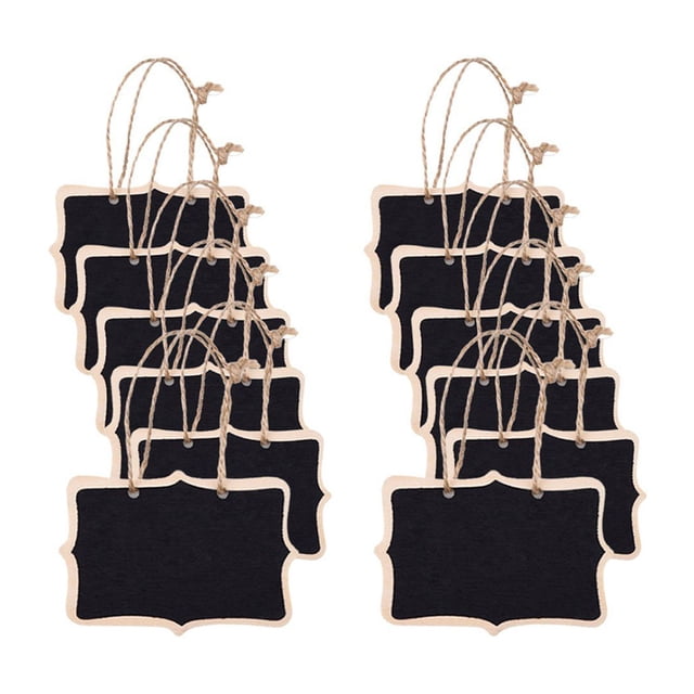 CIMAXIC 12 Pcs Mini Tableau Noir Double Face pour Panneaux de Messages, 3.35"X2.36"X0.04 Pouces