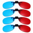 thumbnail image 1 of 4pcs Red Blue/Cyan 3D Clip-on Glasses, 3D Viewing Glasses Hanging Frame Round, 1 of 7