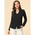 thumbnail image 2 of INSPIRE CHIC Chemise Élégante à Manches Longues Col en V pour Femmes TP Noir, 2 of 6