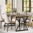 thumbnail image 1 of Bingirl Industrial Dining Table for-Rectangular Waterproof Wooden Top Heavy Duty Brown, 1 of 7