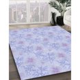 thumbnail image 3 of Ahgly Company Tapis d'Intérieur Lavable en Machine Carré Transitionnel Bleu Ciel, 3 Pieds Carré, 3 of 7