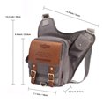 thumbnail image 2 of Mens Vintage Canvas Shoulder Messenger Bag Chest Leather Patchwork Messenger Bag(255GREY), 2 of 5