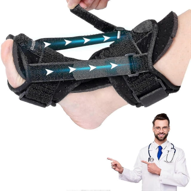 Plantar Fasciitis Night Splint & Achilles Tendonitis Support Brace for Ankle Stability, Foot Drop Relief Adjustable Sleep Use