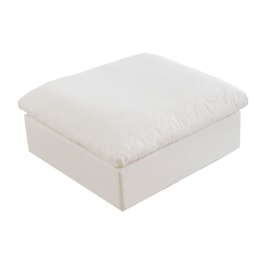 Sodrens Canapé Sectionnel Convertible Libre Canapé Modulaire, Canapé Moderne en Tissu de Lin pour Salon, Appartement et Petit Espace, Ottoman, Blanc