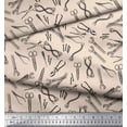 thumbnail image 3 of Soimoi White Georgette Viscose Fabric Tools Hardware Printed Fabric 1 Yard 42 Inch Wide, 3 of 5