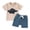 Blue, variant on felwors First Birthday Outfit Boy Baby One Year Old Boy Outfit Short Sleeve Shirts Plaid Shorts Set (White, 2-3 Years)