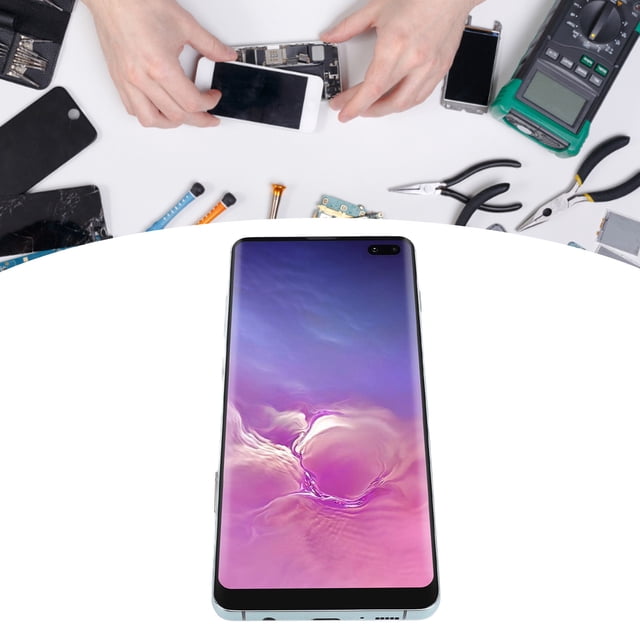 Phone LCD Display Assembly, 6.4 Inch 3D Touch Digitizer Frame Full Assembly Repair Tool Kits for SM G975F, DS SM G975U G975W G975A