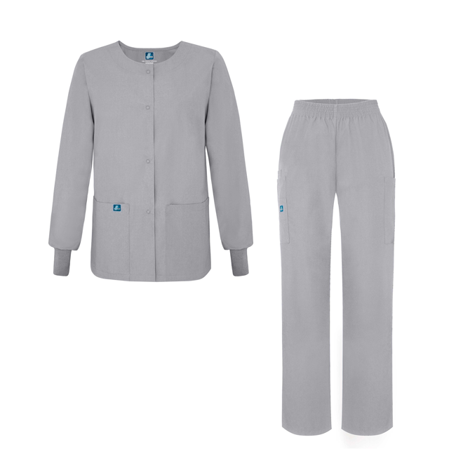 Adar Universal Women's Scrub Set - Warm-Up Scrub Jacket and Elastic Pull-On Pants