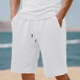thumbnail image 2 of hotojiny Mens Athletic Shorts with Pockets Solid Drawstring Wide Leg Textured Short Pants Casual Breathable Golf Workout Beach Shorts, 2 of 6